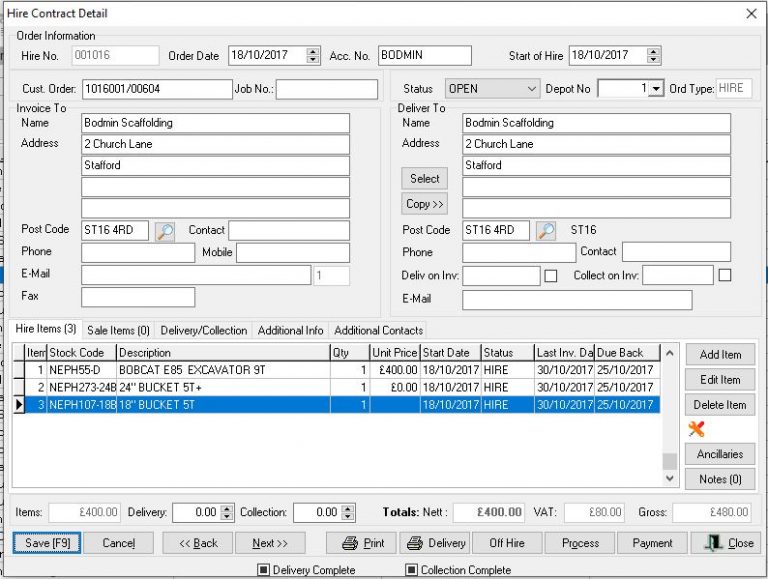 Plant and Tool Hire Software - Midsoft