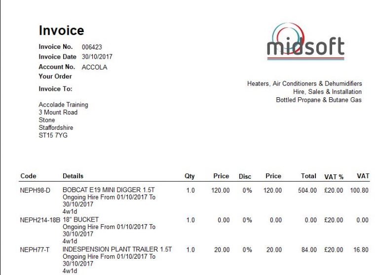 Plant and Tool Hire Software - Midsoft